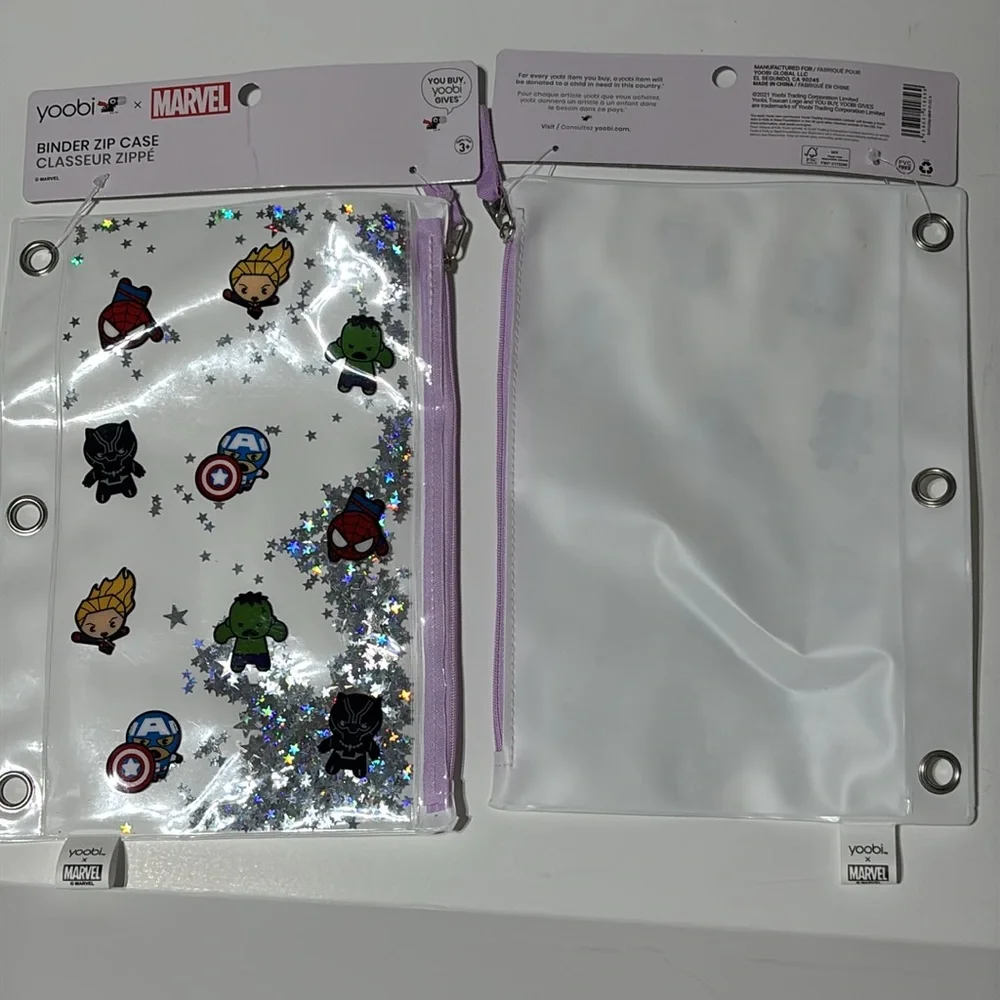 Yoobi Marvel Kawaii Avengers Binder Zip Pencil Case Set of 2